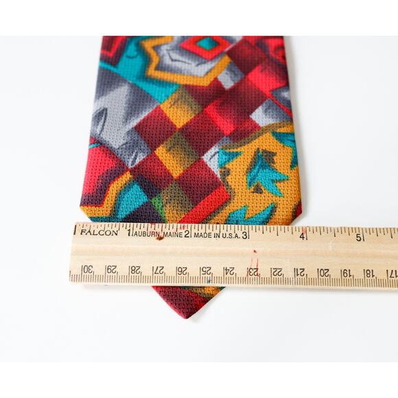 VTG Missoni Italy Silk Cubism Floral Bird Tie Retro Artsy Wedding Luxury Boho - Picture 14 of 14